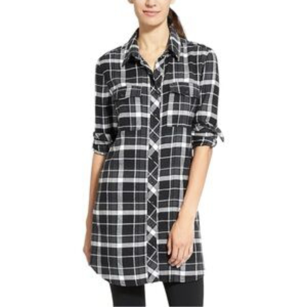 Athleta Plaid Sweater Dress Sz S